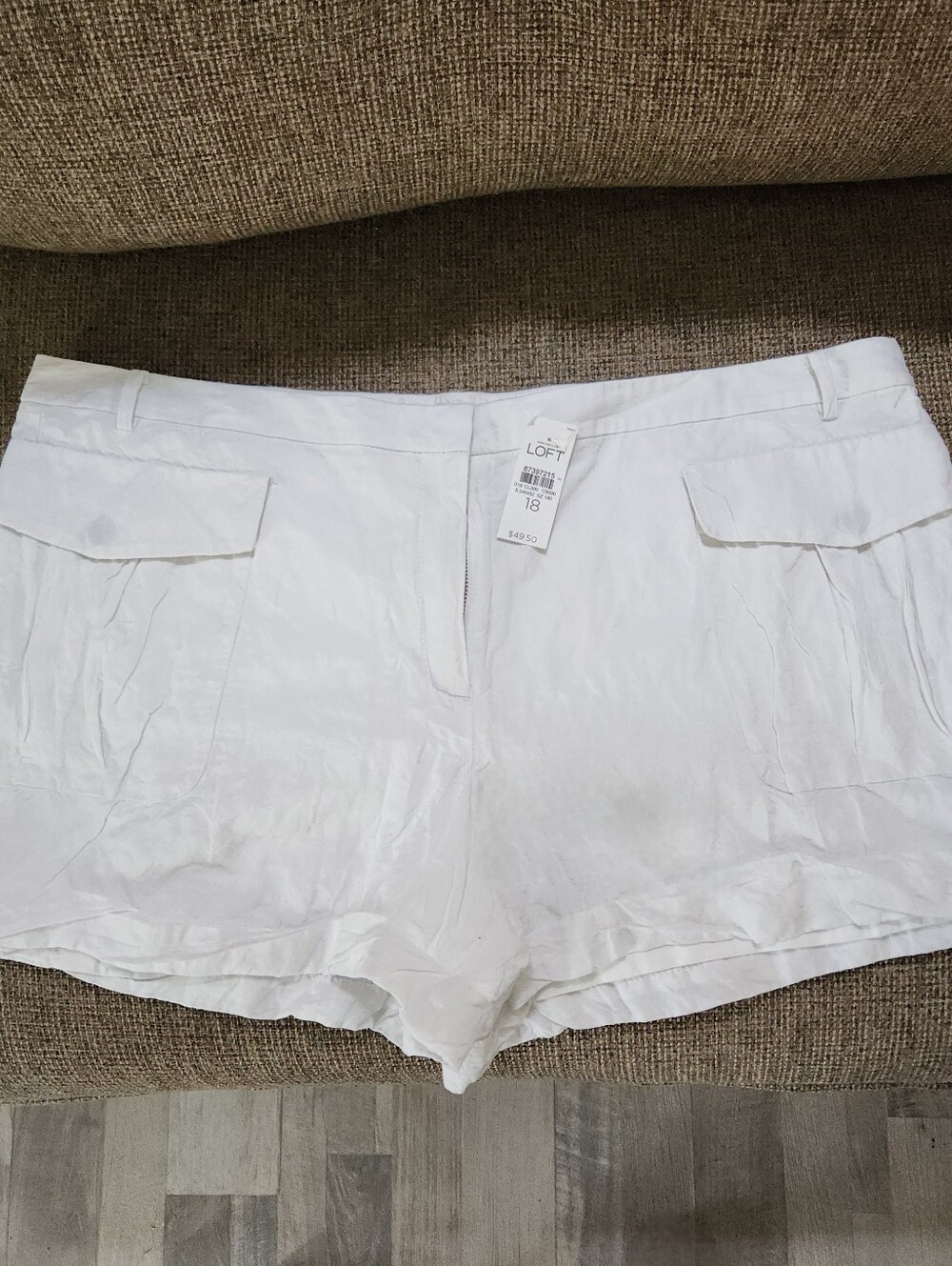Ann Taylor Loft White Double Layer Cotton Casual Shorts 3" 18 Costal Resort